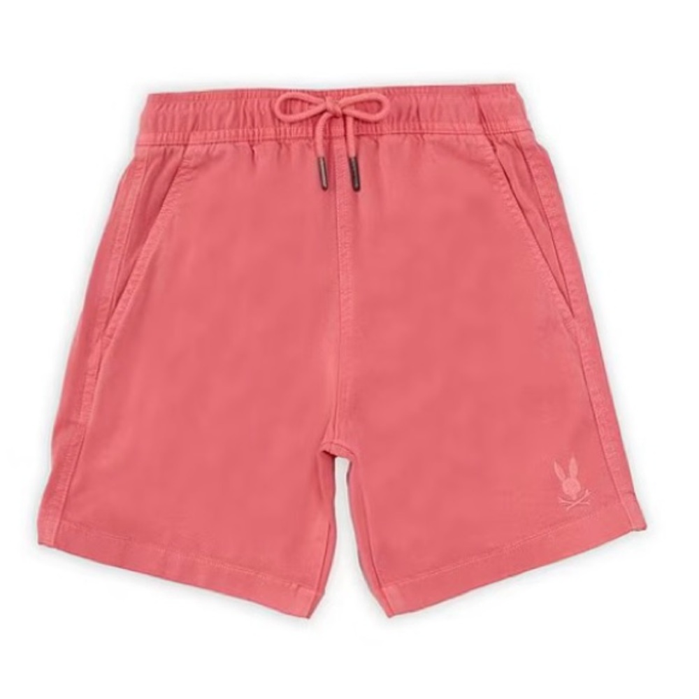Psycho Bunny 18-20 XL Boys Shorts Pink Elastic Drawstring Waist Pockets Stretch